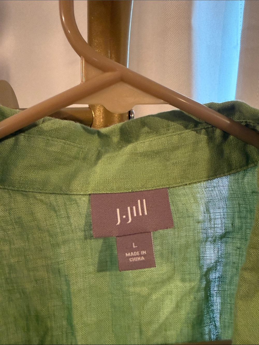 J. Jill Womens Large Linen Button-Down Shirt - Green - Picture 4 of 6
